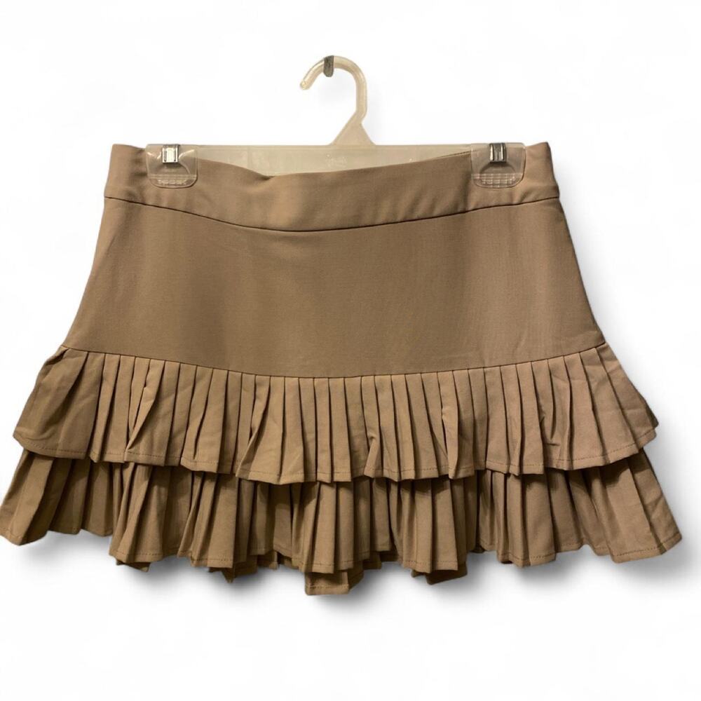 Wild Fable Tan pleated mini skirt Size S